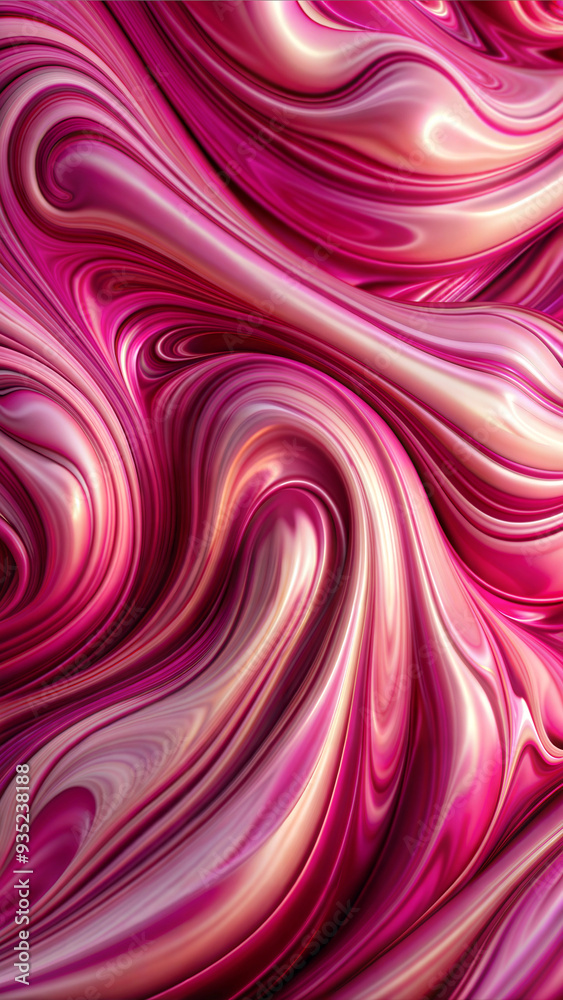 Obraz premium Abstract fluid pink and gold marble texture, digital art in vibrant swirls