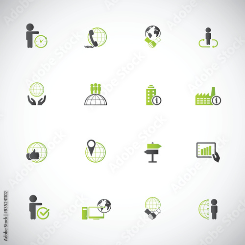 Universal business management and human resources icon set. Universal icons for web and mobile. Vector.	
