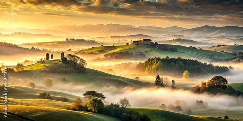 moody atmospheric misty landscapes rolling hills vast skies melancholic nostalgia wistful longing serene peaceful photo