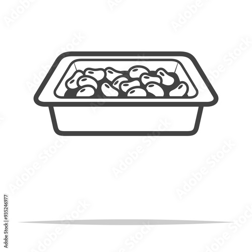 Fermented soybeans natto icon transparent vector isolated