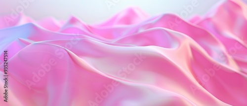 Ethereal Pink Waves, a captivating digital artwork showcasing fluid abstract waves in vibrant shades of pink, evoking a sense of movement and tranquility.