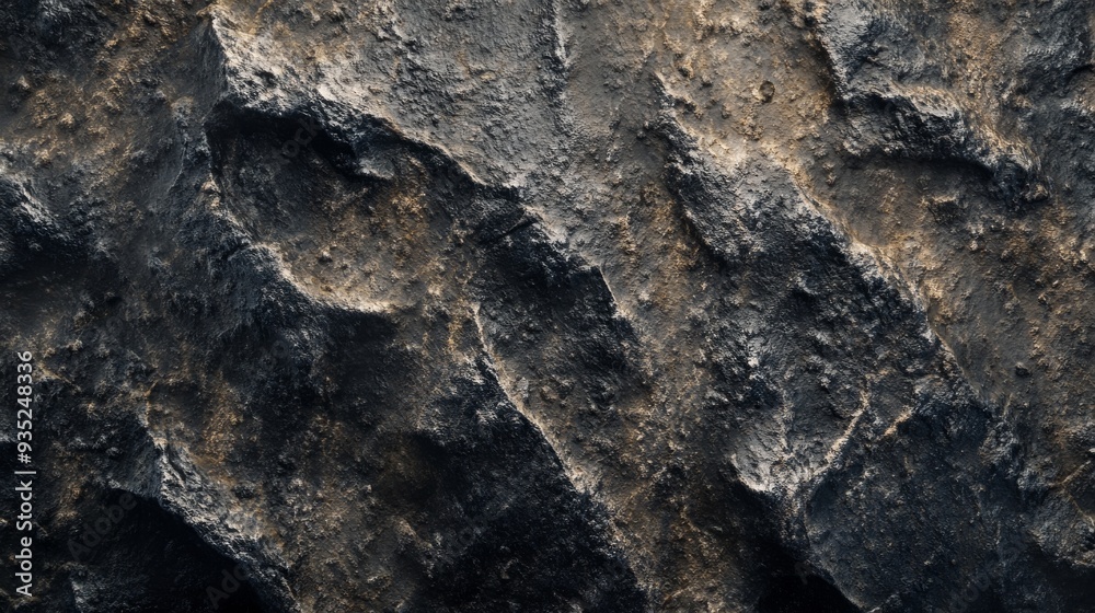 Close-up of rugged terrain showing detailed rocky surface texture and natural color patterns