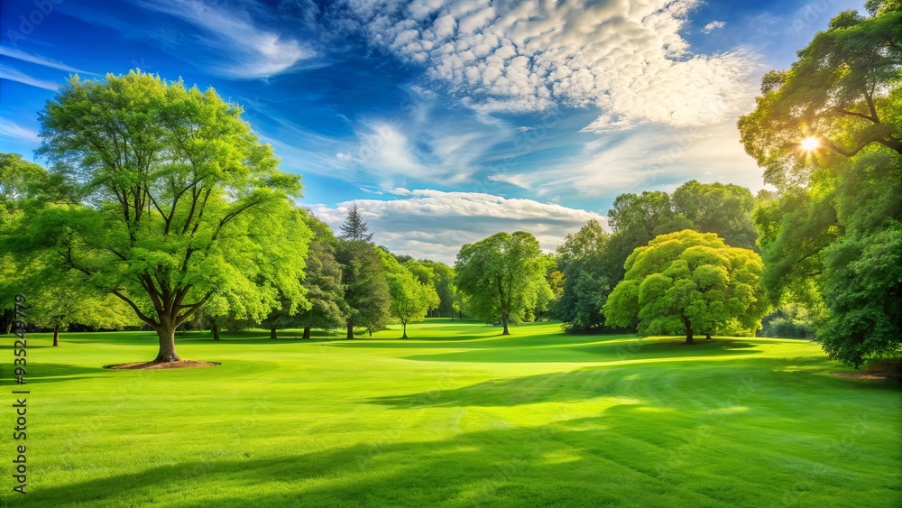 Beautiful meadow with lush green grass in a public park, nature, landscape, outdoors, scenery, tranquil, serene Beautiful meadow with lush green grass in a public park, nature, landscape, outdoors, scenery, tranquil, serene