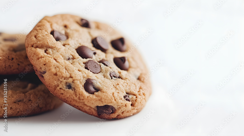 A stack of delicious homemade chocolate chip cookies isolated on a white background” A stack of delicious homemade chocolate chip cookies isolated on a white background”