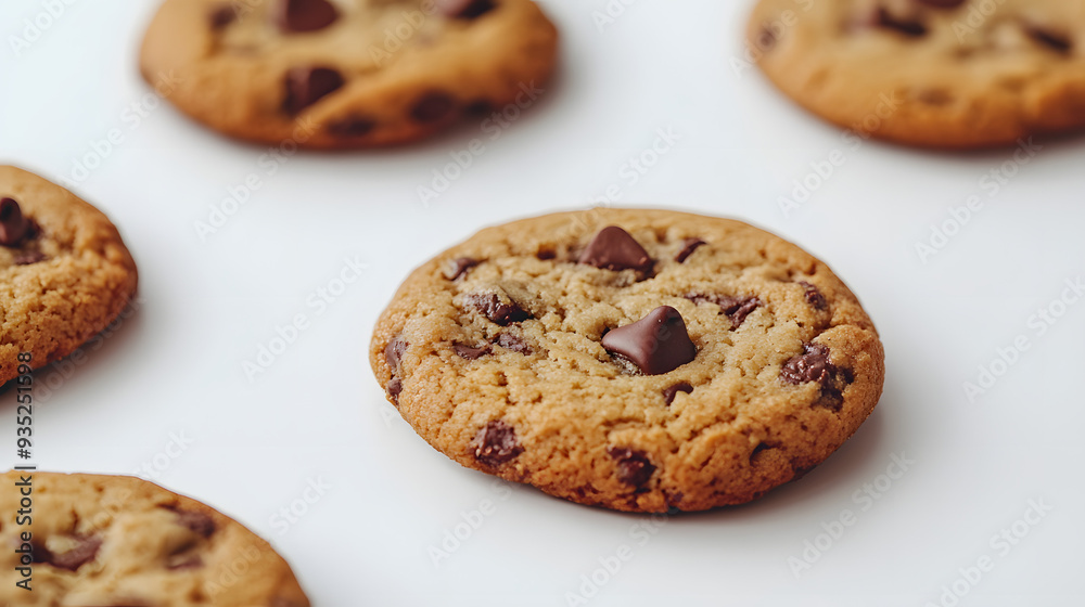 A stack of delicious homemade chocolate chip cookies isolated on a white background” A stack of delicious homemade chocolate chip cookies isolated on a white background”