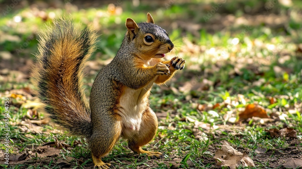 squirrel in the park raised squirrel fist to fight squirrel in the park raised squirrel fist to fight