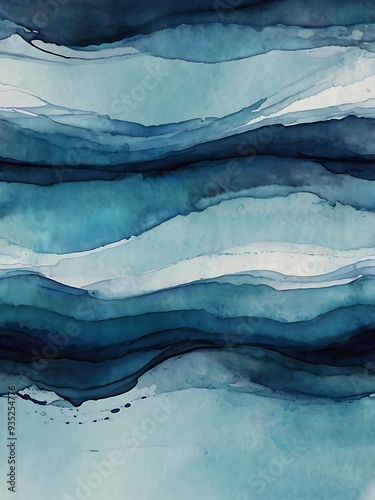Wallpaper Mural Blue and white waves as an abstract background 3d render illustration, sea and oceanic fantasy themed Torontodigital.ca