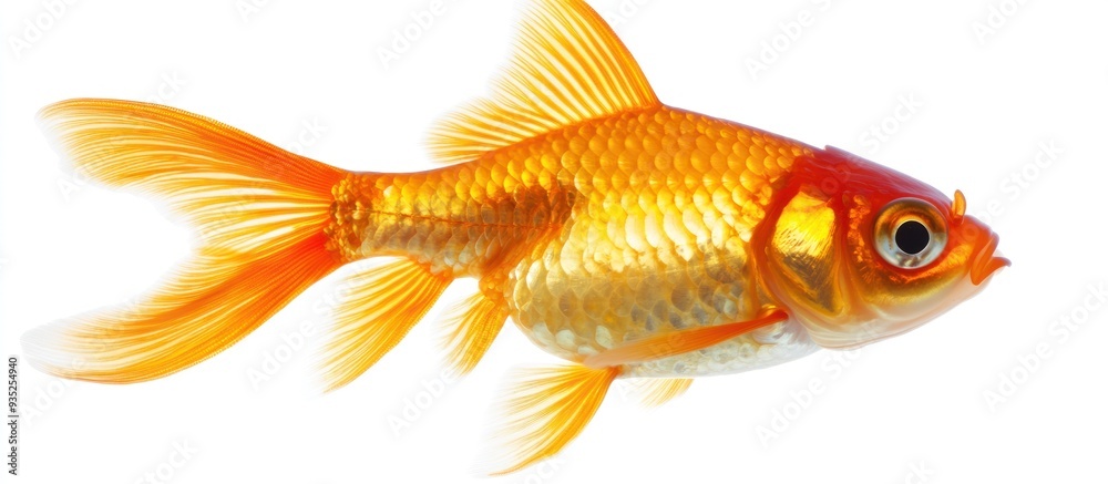 Fototapeta premium Golden Fish with Bright Orange Fins