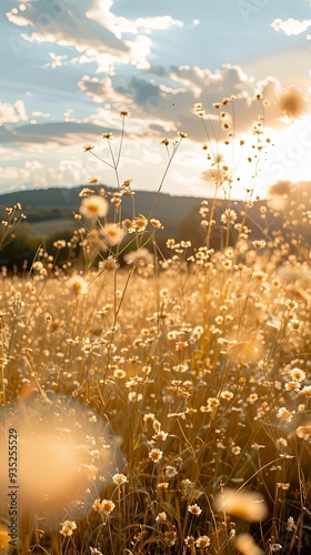 Softly blurred natural landscape with an open sky for text