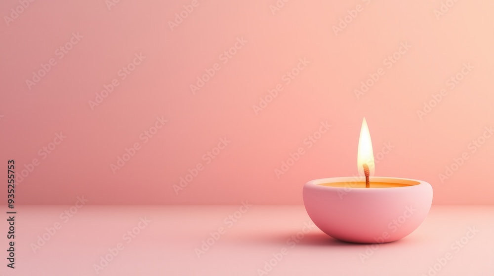 A serene pink candle burns softly, creating a calming atmosphere ideal for relaxation and meditation. A serene pink candle burns softly, creating a calming atmosphere ideal for relaxation and meditation.