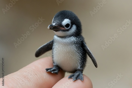 The smallest baby animal in the world and, sitting on someone's finger, is undoubtedly cute and adorable. The photo is very realistic and accurately reflects the fine features of the miniature animal. photo