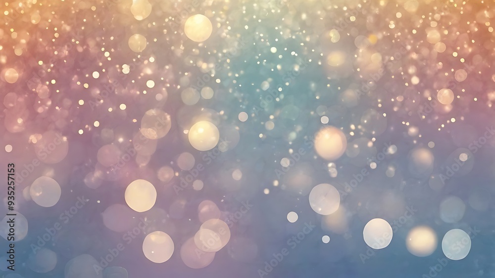 Abstract background illustration bokeh lights and floating bubbles in light colorful theme Abstract background illustration bokeh lights and floating bubbles in light colorful theme