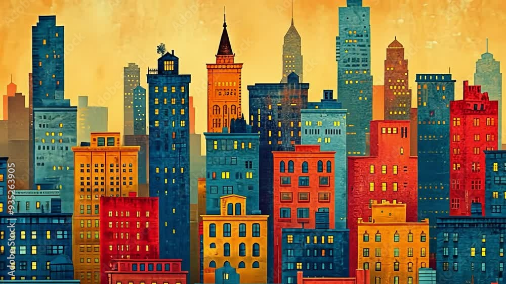 abstract city skyline seamless tile image fresh urban stock illustration wallpaper design of high quality for all cities