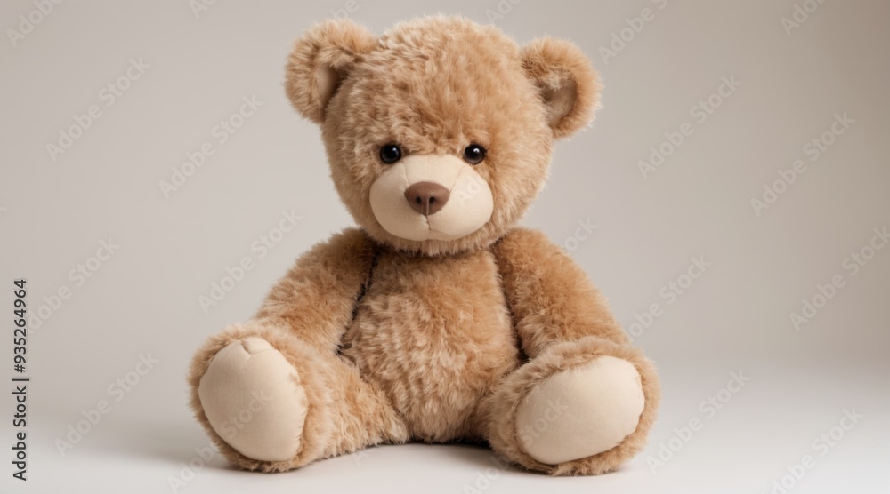 Soothing teddy bear with a light brown color, soft plush materia Soothing teddy bear with a light brown color, soft plush materia