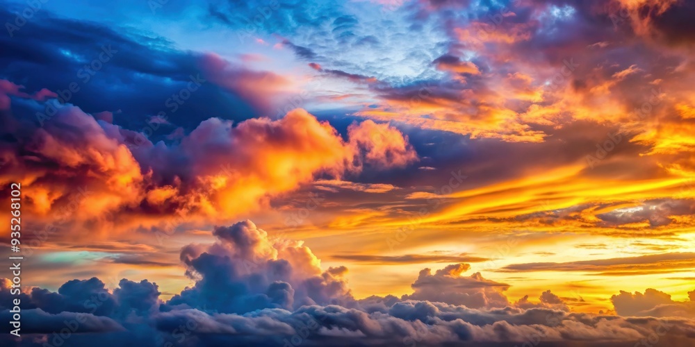 Clouds obscuring a vibrant sunset in the sky, sunset, clouds, dramatic, atmospheric, weather, evening, twilight, orange Clouds obscuring a vibrant sunset in the sky, sunset, clouds, dramatic, atmospheric, weather, evening, twilight, orange