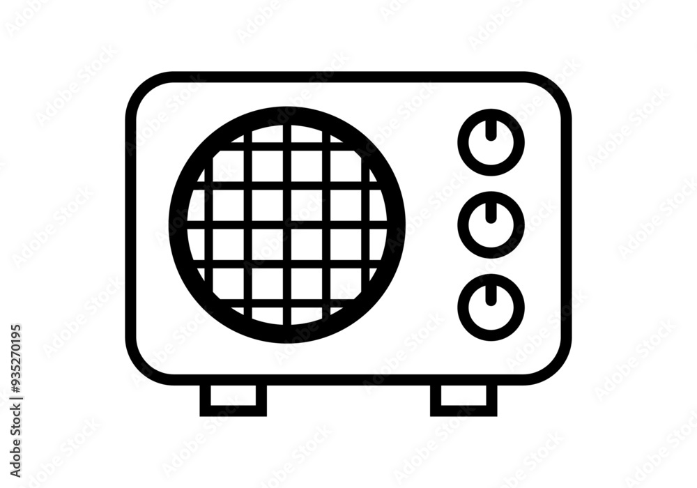 Icono negro de aire acondicionado antiguo Icono negro de aire acondicionado antiguo