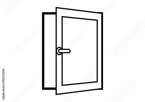Icono negro de ventana abierta para ventilar