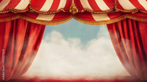 Circus or Carnival Frame Background , Circus Tent Background with copy space photo