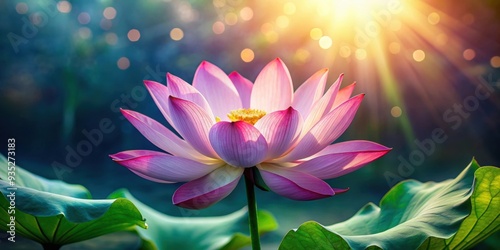 A stunning lotus flower in full bloom, radiating beauty and tranquility , lotus, flower, bloom, glowing, morning, pond, fresh