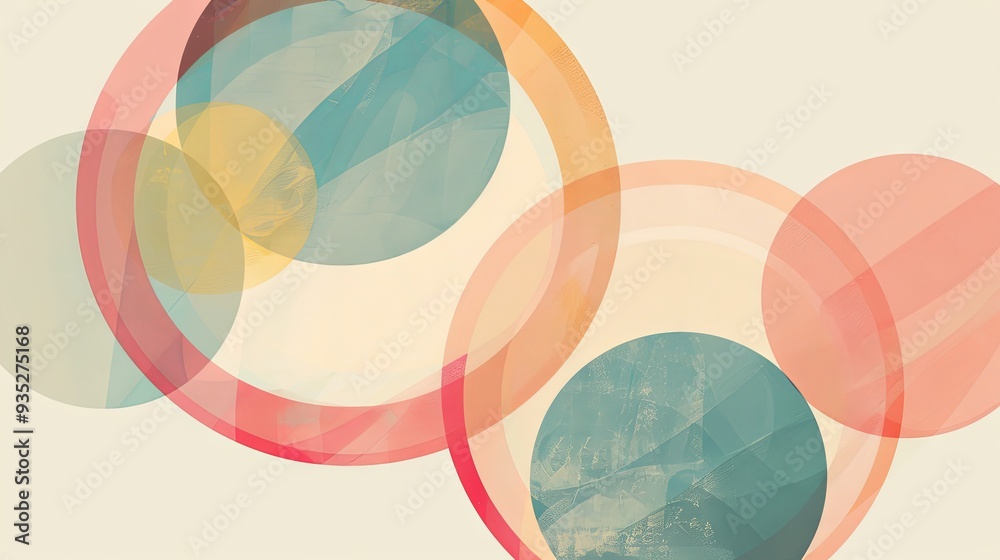 Understated geometric patterns in soft colors with a clear central area for text Understated geometric patterns in soft colors with a clear central area for text
