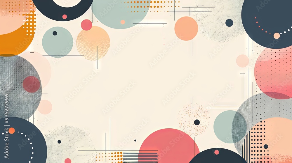Understated geometric patterns in soft colors with a clear central area for text Understated geometric patterns in soft colors with a clear central area for text