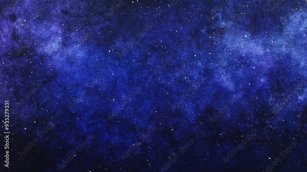 Fototapeta premium A vast cosmic scene featuring deep blues and purples, resembling a starry night sky.