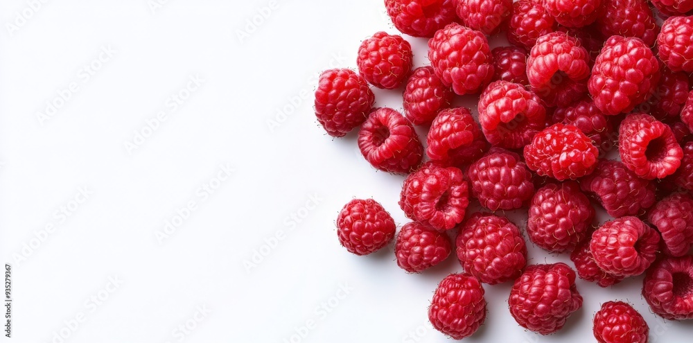 Fresh Red Raspberries on White Background. Fresh Red Raspberries on White Background.
