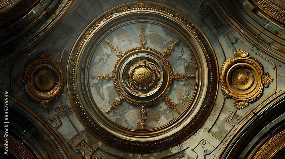 Obraz premium Historical temple ceiling design details