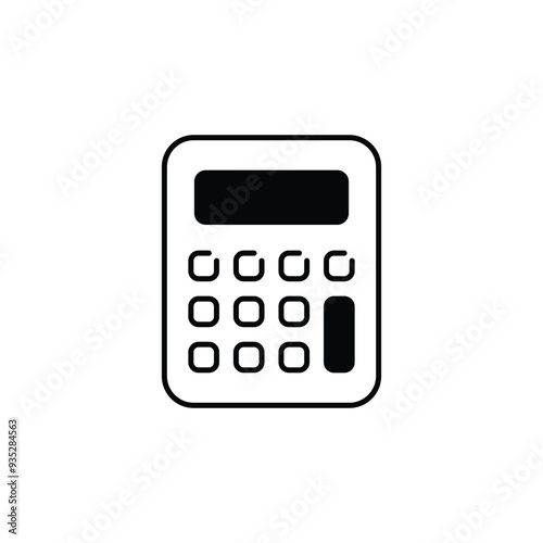 Calculator icon design with white background stock illustration