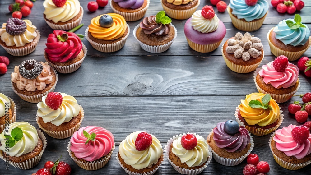Cake Display with Empty Space for Text. Perfect for: Birthdays, Weddings, Dessert parties Cake Display with Empty Space for Text. Perfect for: Birthdays, Weddings, Dessert parties