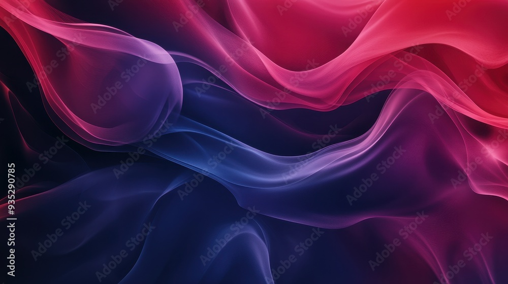 Fototapeta premium A vibrant abstract composition of flowing colors in shades of red and blue.