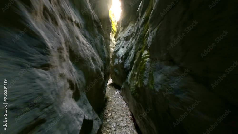 Fpv drone shot waterfall canyon Martvili, Georgia Fpv drone shot waterfall canyon Martvili, Georgia