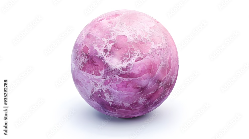 A pink planet isolated on white background A pink planet isolated on white background