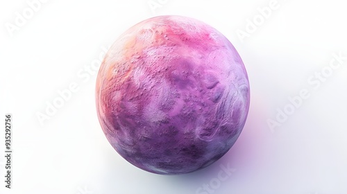 A pink planet isolated on white background