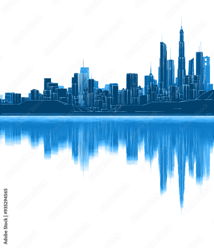 Obraz premium modern city panorama 3d illustration