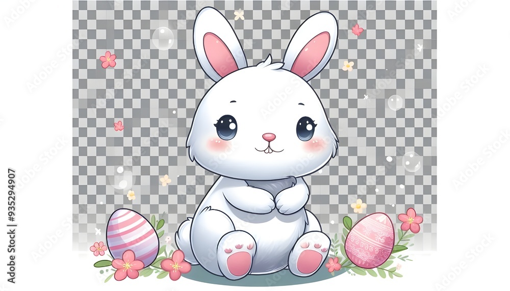 Cute rabbit animal sitting transparent background Cute rabbit animal sitting transparent background