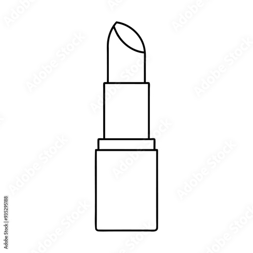 Black silhouette cosmetic elegance lipstick icon and vector illustration