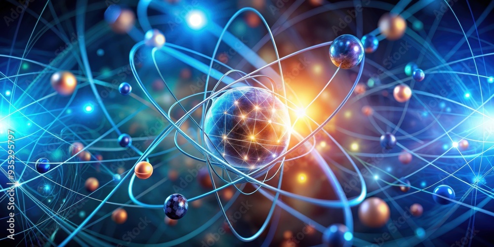 Fototapeta premium Abstract image representing quantum entanglements , physics, particles, entwined, interconnected