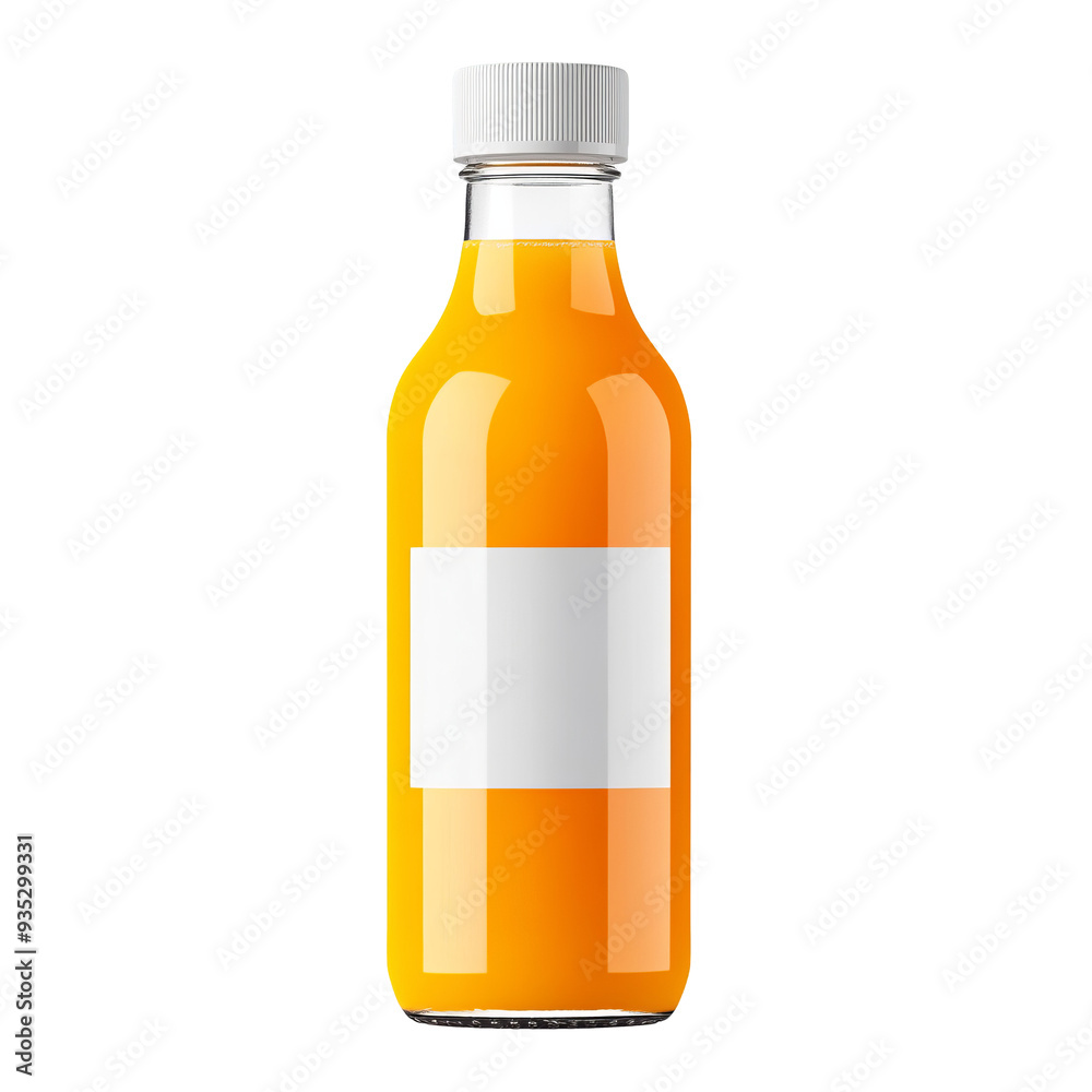 Orange Juice Bottle Mockup with White Label