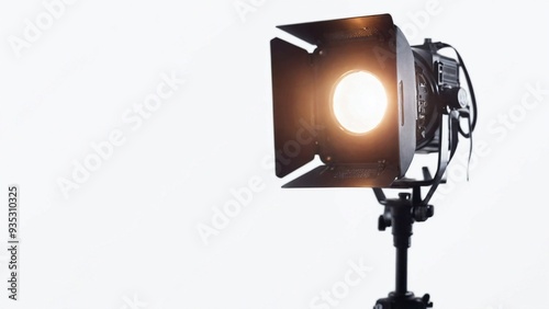 Glowing studio strobe light transparent background