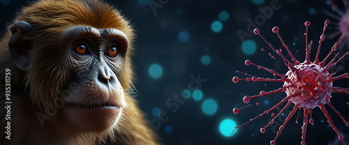 monkey pox virus concept, new viral virus, infectious disease, MPOX, AI Generative