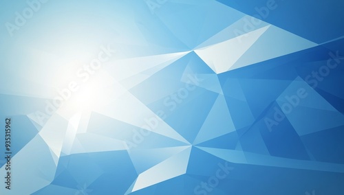 Minimalist Blue Geometric Background with Low-Poly Polygonal Shapes in Vector Illustration, Perfect for Internet Product and Service Presentations
