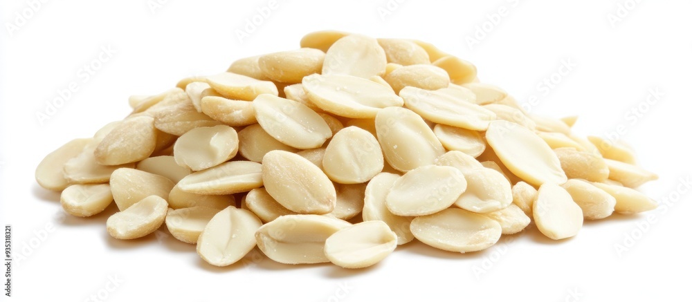 Pile of Peeled Peanuts on White Background Pile of Peeled Peanuts on White Background