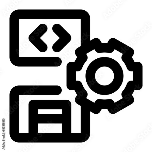 compiler, interpreter, compilation, interpretation, programming, coding outline icon