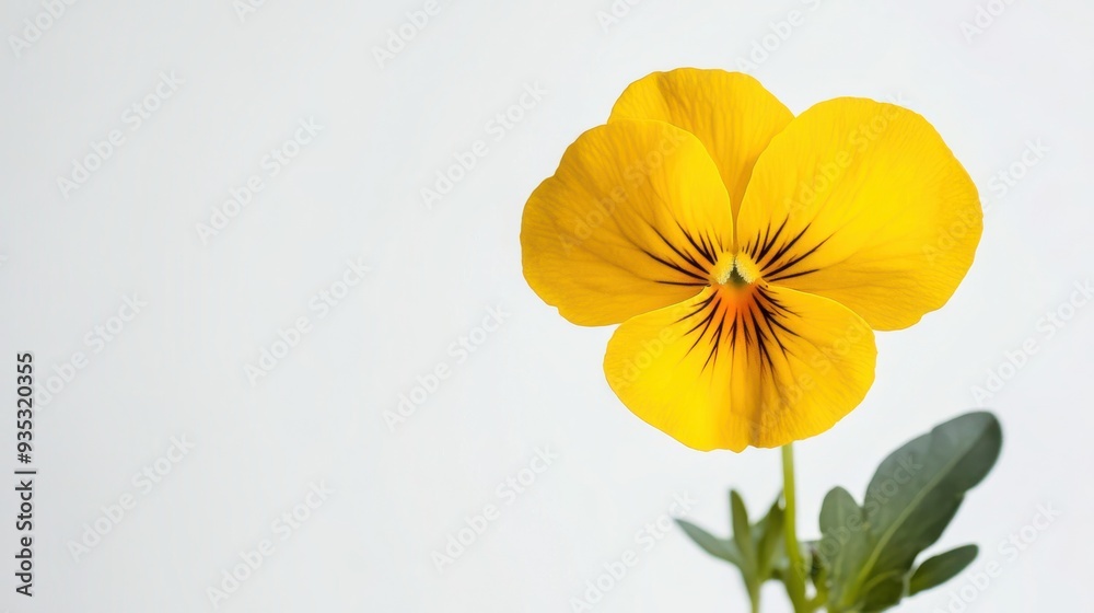 Vibrant Close-up Shot of Pansy Flower on White Background - Stunning Floral Photography Vibrant Close-up Shot of Pansy Flower on White Background - Stunning Floral Photography
