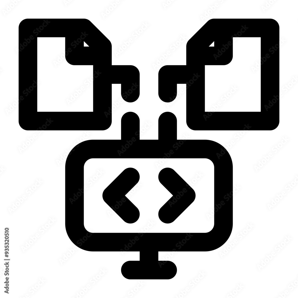 source data, data sources, data extraction, data input, programming, coding outline icon source data, data sources, data extraction, data input, programming, coding outline icon
