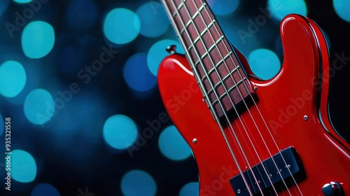 Electric Bass Guitar Close-Up, Strings Vibrating With Power 