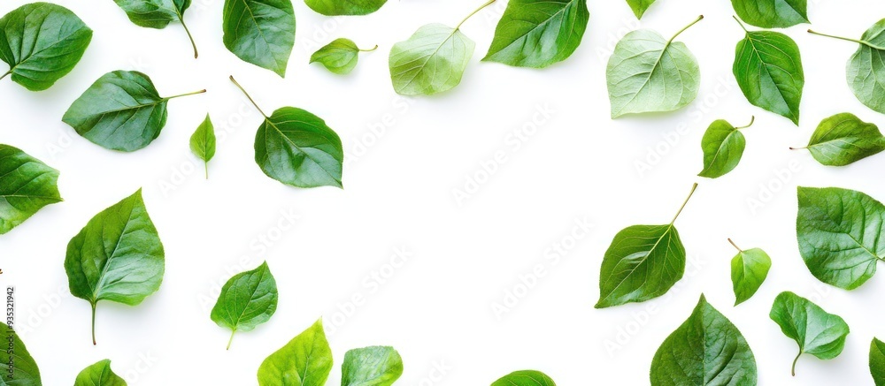 Green Leaves on White Background Green Leaves on White Background