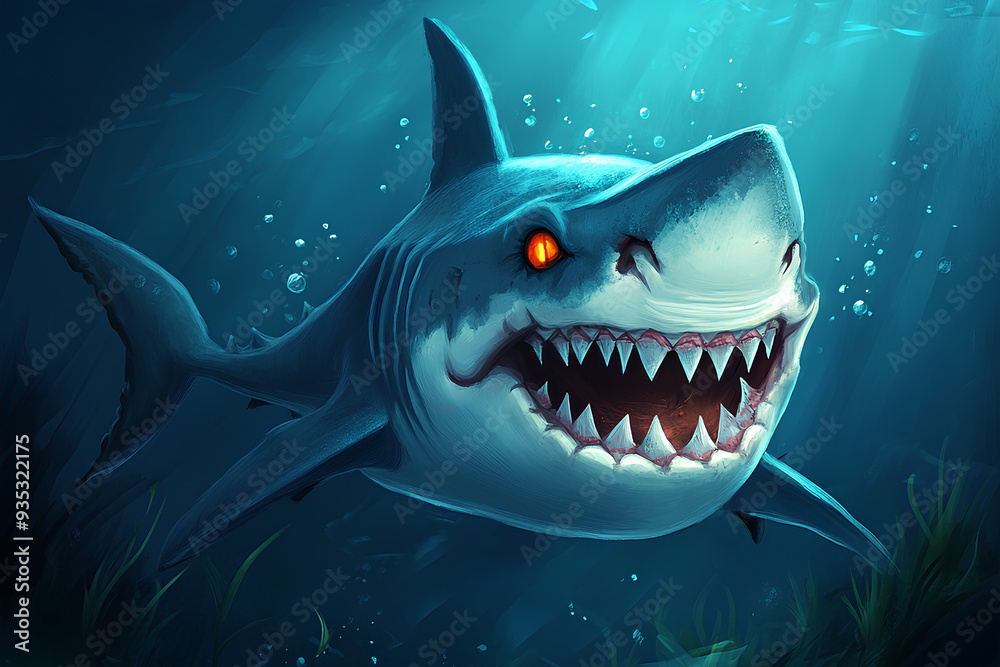 scary shark in the sea, angry shark, rampage shark, scary, under the sea scary shark in the sea, angry shark, rampage shark, scary, under the sea