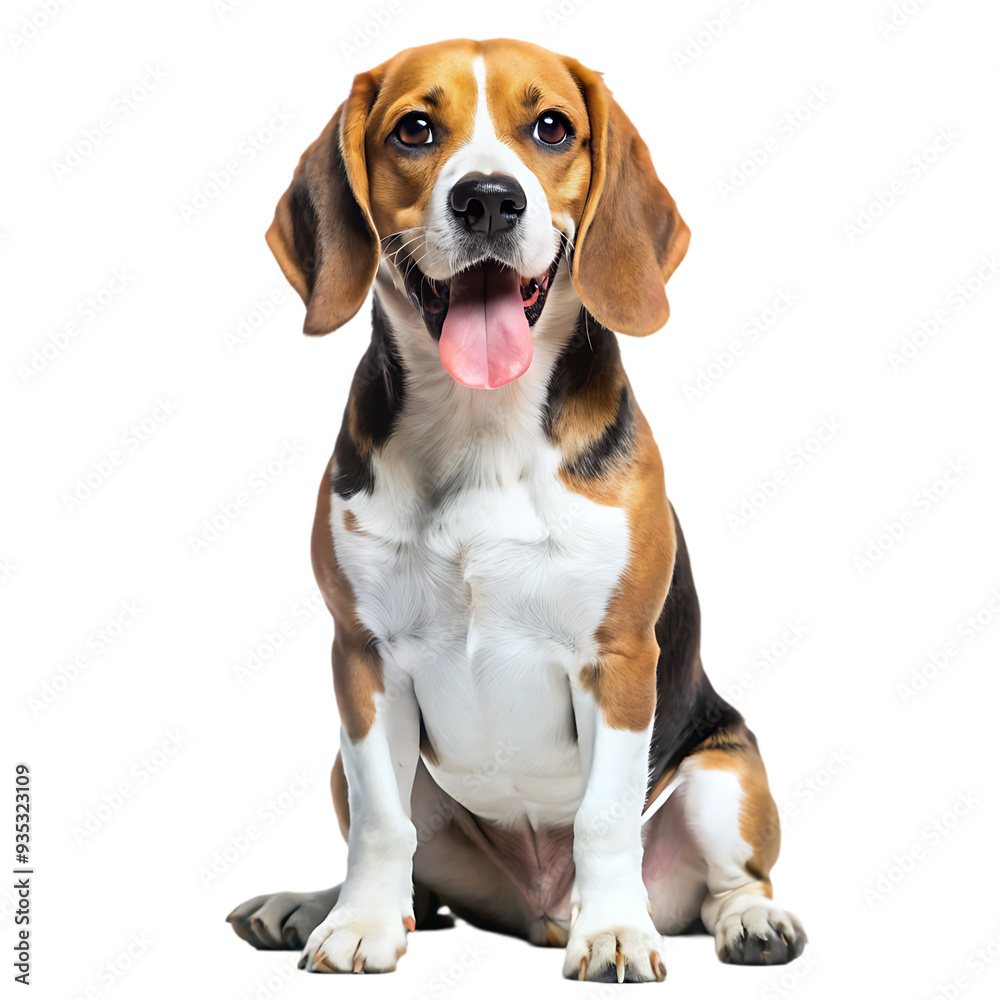 Beagle Sitting and Panting Isolated on White Background Ideal for Pet and Animal Photography Beagle Sitting and Panting Isolated on White Background Ideal for Pet and Animal Photography